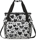 Black heart Grass Coffee Maker Carrying Bag Portable Travel Storage Tote Bag Compatible with K-Mini or K-Mini Plus Single Serve Coffee Brewer Carrying Case with Multiple Pockets &amp Shoulder Strap