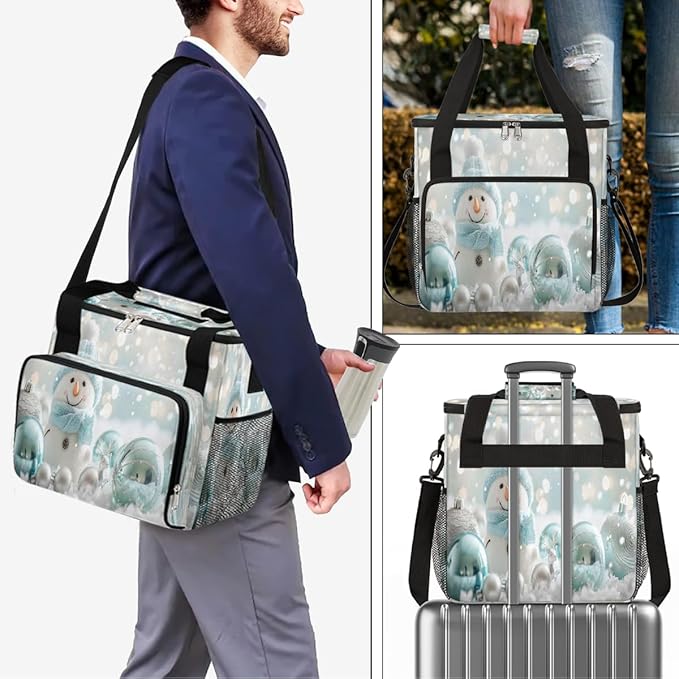Christmas (743) Coffee Maker Carring Bag Travel Carrying Storage Tote Bag Compatible with Keurig K-Mini or K-Mini Plus Portable Single Serve Coffee Brewer Case with Pockets for K-cup Pods