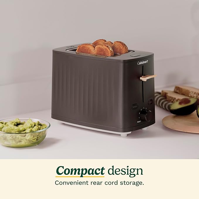 Cuisinart Soho™ Collection 2-Slice Toaster 7 Toaster Setting Defrost Reheat and Bagel Setting Convenient Rear Cord Storage Black CPT-7BK