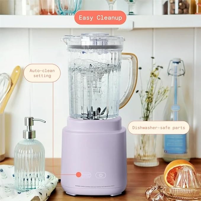 PowerExact Blender 700W with PrecisionSense Auto-Adjust Dual Jar System 4 Preset Programs Dishwasher Safe Parts (Lavender)