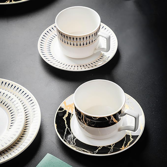 24-piece dinnerware sets dish set for 6 dinner plate set kitchen dish set with dinner plates and cup daily use lightweight for housewarming party plates and cups set