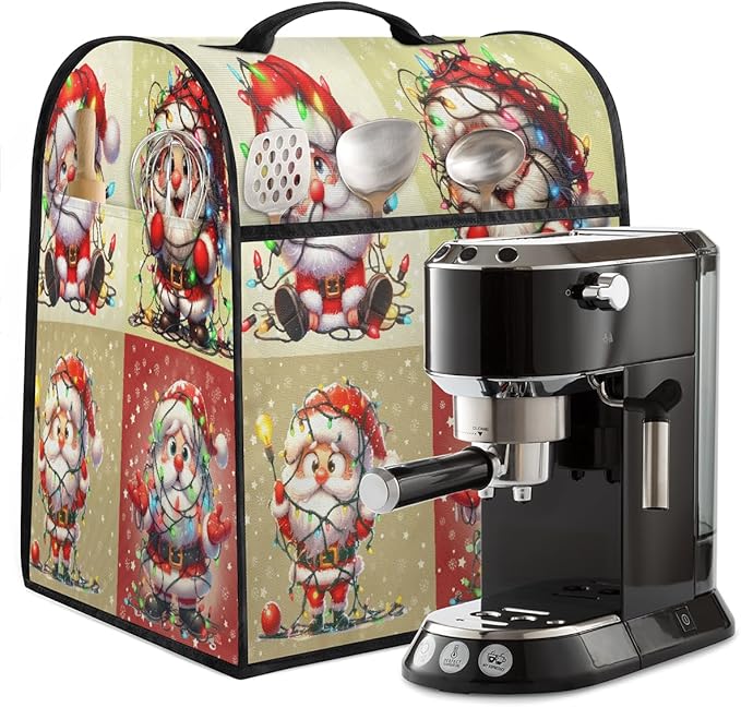 cfpolar Kitchen Aid Mixer Cover Compatible with 6-8 Quarts Christmas Cute Santa Claus Stand Mixer Cover Kitchen Aid Mixers Accessories Appliance Organizer Bag Dust Covers with Zipper Pocket
