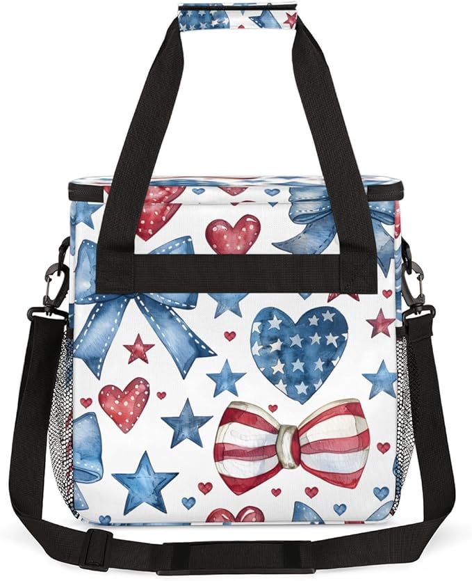 4th of JulyFreedom Coffee Maker Carrying Bag Portable Travel Storage Tote Bag Compatible with K-Mini or K-Mini Plus Single Serve Coffee Brewer Carrying Case with Multiple Pockets &amp Shoulder Str