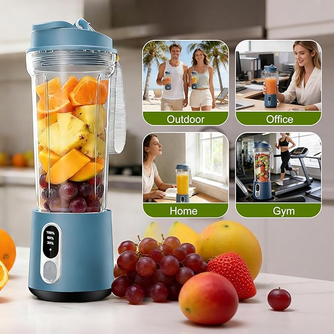 Portable Blender for Smoothies Personal Blender - 500ML Electric Juicer 300 Watt Small Blenders for Shakes and Smoothies Portable juicer for Baby Food Travel Beach Office Sports