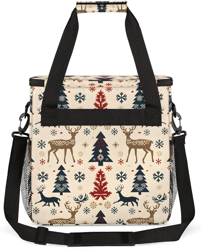 Colorful Tree Coffee Maker Carrying Bag Xmas Tree Travel Storage Bag Compatible with K-Mini or K-Mini Plus Single Serve Coffee Brewer Carrying Case with Multiple Pockets &amp Shoulder Strap