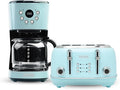 Haden 12 Cup Programmable Drip Coffee Maker Coffee Machine Bundled with Heritage 4 Slice Wide Slot Stainless Steel Toaster Turquoise &amp Chrome