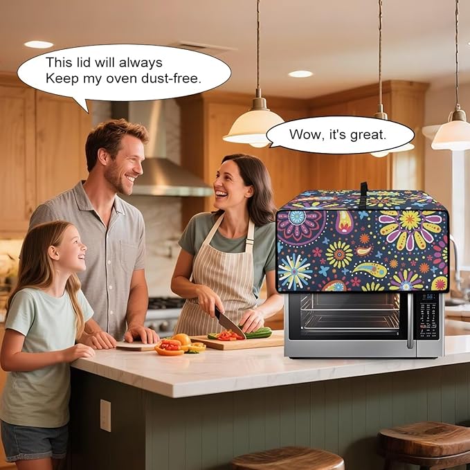 Floral Petal Toaster Oven Cover with Storage Pockets Multipurpose Microwave Air Fryer Kichen Appliances Protective Covers Essential for Everyday Home Kitchens