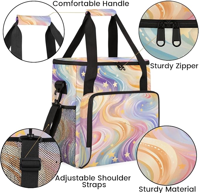 Star Tie Dyeing Coffee Maker Carrying Bag Portable Travel Storage Tote Bag Compatible with K-Mini or K-Mini Plus Single Serve Coffee Brewer Carrying Case with Multiple Pockets &amp Shoulder Strap