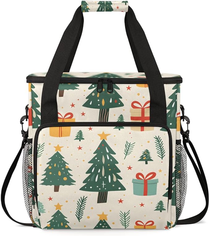 Christmas Gift Coffee Maker Carrying Bag Modern Tree Travel Storage Bag Compatible with K-Mini or K-Mini Plus Single Serve Coffee Brewer Carrying Case with Multiple Pockets &amp Shoulder Strap