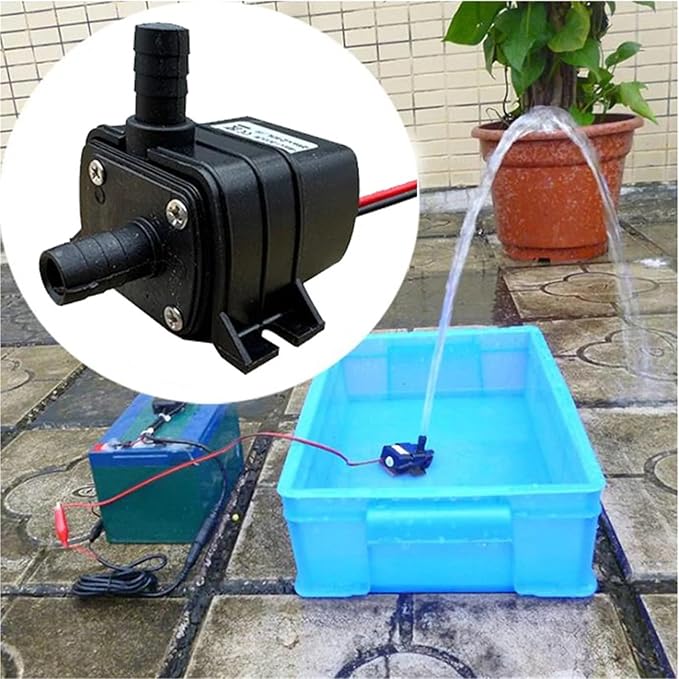 Silent Fish Tank Pump DC 12V 24V Solar brushless Motor Pool Circulation Submersible Pump(12V 4.8W)