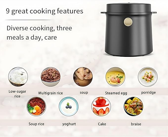 Low Sugar Rice Cooker 2L Rice Soup Separation Rice Cooker 9 Modes Delay Timer Keep Warm Non-Stick Surface