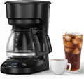 Compact 5-Cup Programmable Drip Coffee Maker — the essential coffee machine with Digital Clock 24-hour Timer Auto Shut-Off and a Removable Filter Basket for Home &amp Office.