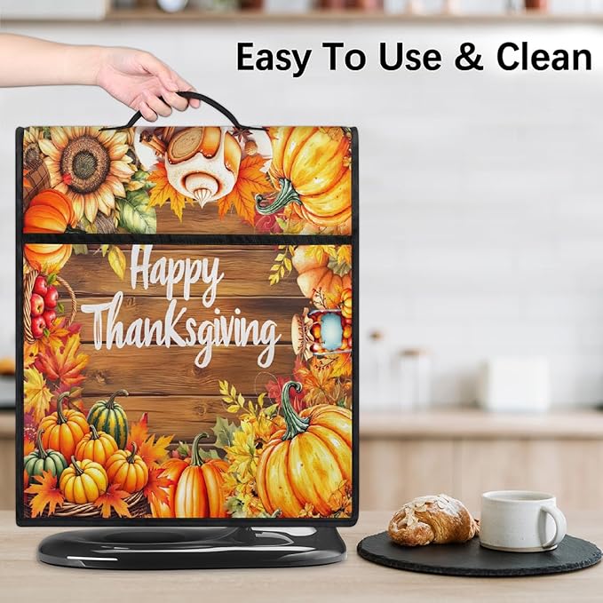 cfpolar Kitchen Aid Mixer Cover Compatible with 6-8 Quarts Thanksgiving Sunflower Pumpkin Stand Mixer Cover Kitchen Aid Mixers Accessories Appliance Organizer Bag Dust Covers with Zipper Pocket