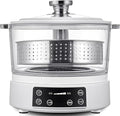 Low Sugar Rice Cooker 3L Low Carb Rice Cookers with Stainless Steel Filter Intelligent Automatic Lifting 4 Gear Firepower (White)
