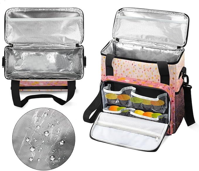 Glitter Coffee Maker Carrying Bag Rose madder Portable Travel Storage Tote Bag Compatible with K-Mini or K-Mini Plus Single Serve Coffee Brewer Carrying Case with Multiple Pockets &amp Shoulder Str