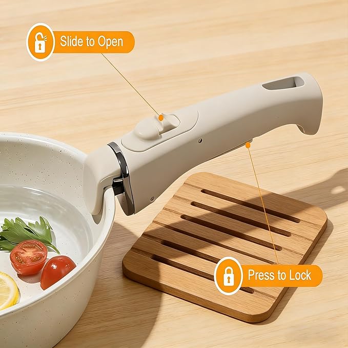 23-Piece Pots and Pans SetKitchen Nonstick Cookware Sets White Granite Induction Cookware Nonstick Cooking Set with Frying Pans &amp Saucepans