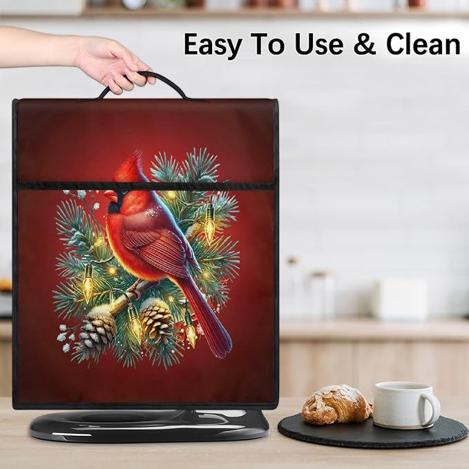 cfpolar Kitchen Aid Mixer Cover Compatible with 6-8 Quarts Cardinal Holly Christmas Stand Mixer Cover Kitchen Aid Mixers Accessories Appliance Organizer Bag Dust Covers with Zipper Pocket