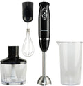 National NA-3104HB 4-in-1 Multi-Purpose Immersion Hand Blender Blend Puree Mash Chop and Whisk Two Speeds Splash Control and ETL Approved with Interchangeable Attachments (Black)