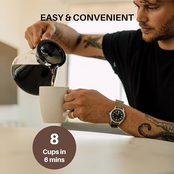 SimplyGoodCoffee Coffee Maker/Coffee Machine. 8 Cup Automatic Drip Pour Over Coffee Brewer With Vinyl Wrap Custom Kit. Easy To Use Gold Cup Standard. Teal Blue