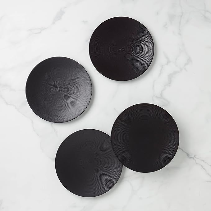 Lenox Lx Collective Black Accent Plates Set of 4 4.35 LBWhite