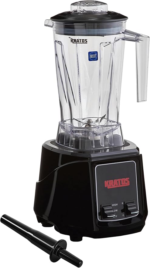 Kratos Commercial 2 HP Blender with Toggle Controls Pulse Feature 64 Oz. Jar 120V 1500W 5-15P Plug Black Countertop Professional Blender (29B-001)