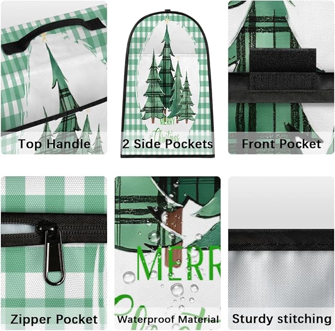 cfpolar Kitchen Aid Mixer Cover Compatible with 6-8 Quarts Xmas Green Christmas Tree Stand Mixer Cover Kitchen Aid Mixers Accessories Appliance Organizer Bag Dust Covers with Zipper Pocket