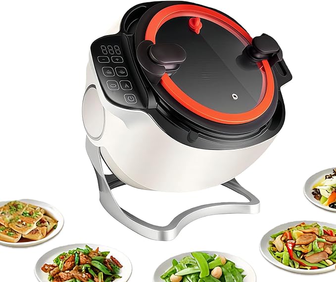 Automatic Cooking Machine 6l Auto Cooking Wok Fried Rice MachineOne-Click Smart Start Three Speed Adjustable360 ° Automatic Rotation For Stir Frying Stewing Cooking Soup Making 110V