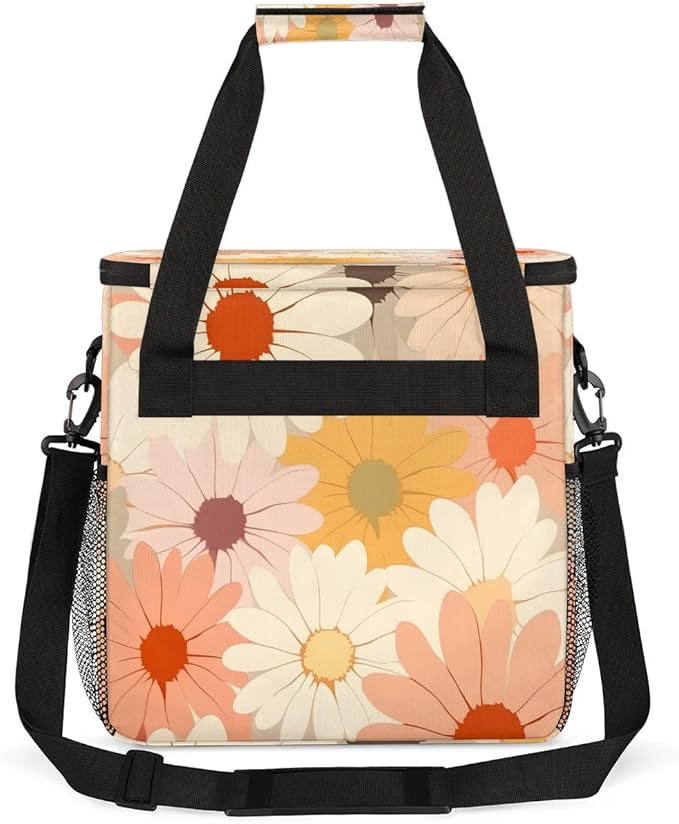 Daisy Flower Abstract Coffee Maker Travel Bag for K-Mini or K-Mini Plus Single Serve Coffee Brewer Portable Storage Tote Case for Tarvel