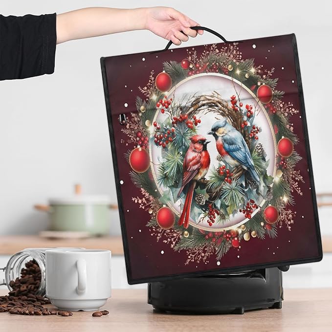 cfpolar Kitchen Aid Mixer Cover Compatible with 6-8 Quarts Christmas Ball Cardinal Stand Mixer Cover Kitchen Aid Mixers Accessories Appliance Organizer Bag Dust Covers with Zipper Pocket