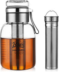 Bincoo Glass Cold Brew Coffee Maker with Extended Fine Mesh Filter Tea Infuser Bottle Iced Coffee Maker with Thick Borosilicate Glas