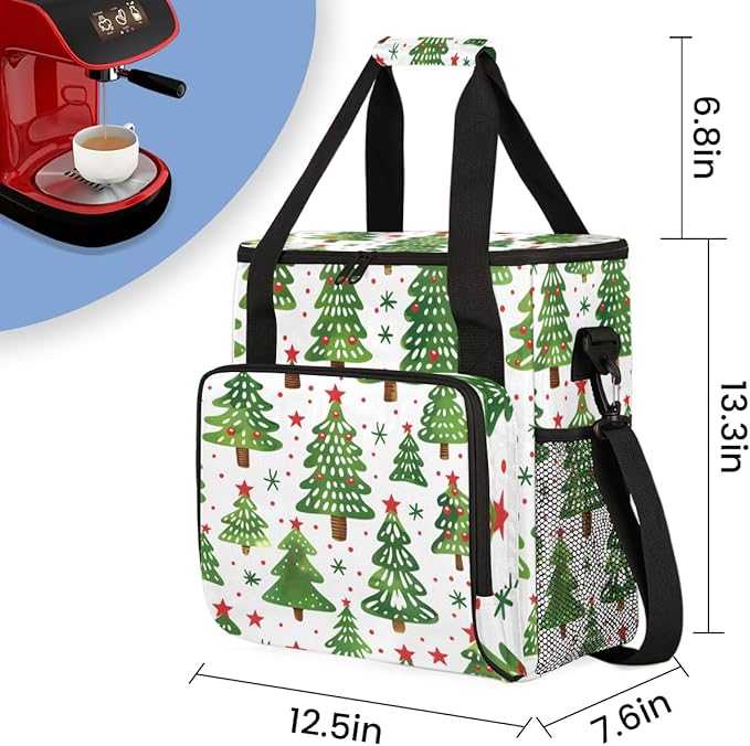 Fantastic Tree Coffee Maker Carrying Bag Portable Travel Storage Tote Bag Compatible with K-Mini or K-Mini Plus Single Serve Coffee Brewer Carrying Case with Multiple Pockets &amp Shoulder Strap