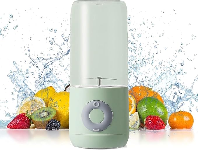 Mini Portable Blender Personal Size Blenders For Shakes And Smoothies With 6 Ultra Sharp Blades 17 Oz(500mL) Mini Blender USB Rechargeable For Travel/Picnic/Office/Gym (GREEN)