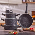 7Pcs/ Set Cookware Set Kitchenware Saucepan Cooking Pot and Pan Set Non- St?ck Granite Stainless Steel Kitchen