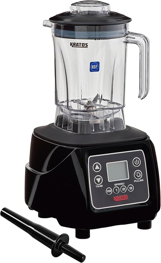 Kratos Commercial 3.5HP Blender Touchpad Controls with Timer Pulse Feature 48 oz. Jar 120V 1800W NEMA 5-15P Plug Black Countertop Professional Blender (29B-008)