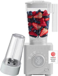 Chefman Obliterator 48 oz Countertop Blender for Smoothies 1380W Motor to Crush Ice Nuts and Frozen Fruit with Stainless Steel Blade Auto Blend Function Includes 20 oz Travel Jar - Concrete