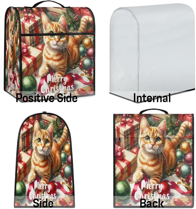 cfpolar Kitchen Aid Mixer Cover Compatible with 6-8 Quarts Christmas Ball Cat Xmas Stand Mixer Cover Kitchen Aid Mixers Accessories Appliance Organizer Bag Dust Covers with Zipper Pocket