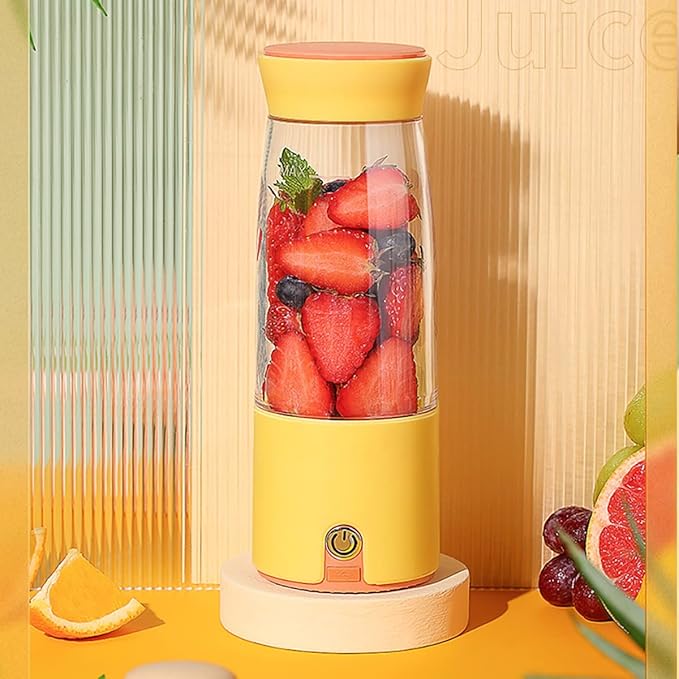 Portable BlenderUSB Rechargeable Personal Mixer for Juice and Shakes Mini Blender with Two Blades for TravelGym and More