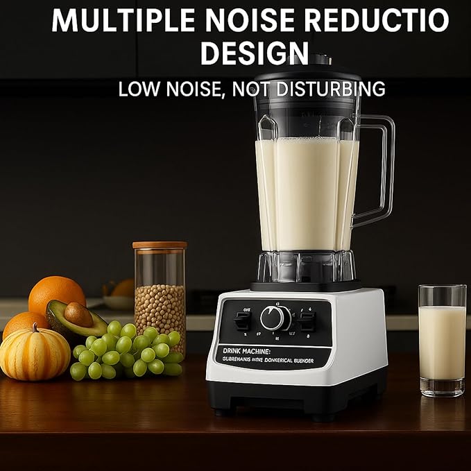 Professional Blender 1600W Commercial Smoothie Maker for Kitchen 2L Countertop Blender for Crushing Ice Frozen Fruit Soup Juice Milkshakes Adjustable Speed