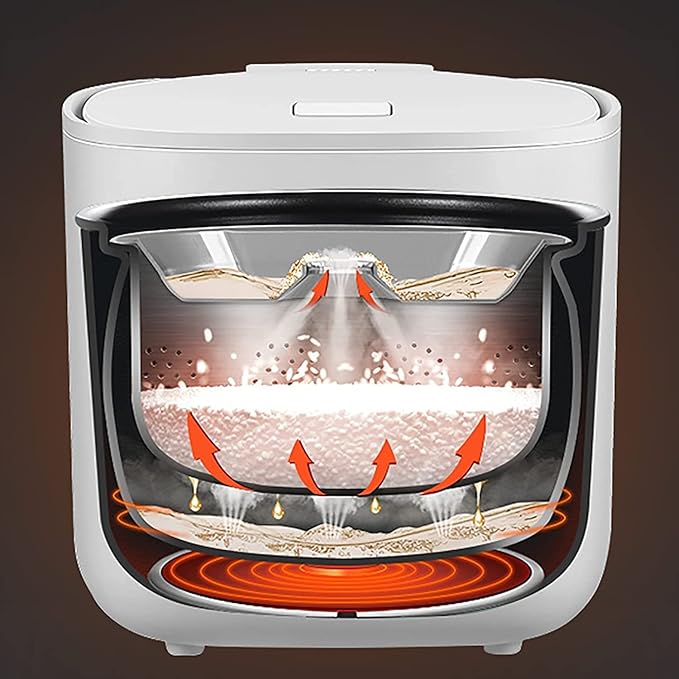 Rice Cooker&ampLow Sugar Rice Pot 1.6L Small Capacity Water-Based PTFF Coated Non-Stick Liner for Family Dormitory