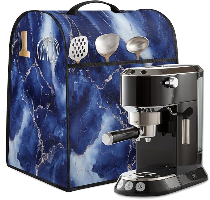 cfpolar Kitchen Aid Mixer Cover Compatible with 6-8 Quarts Blue Marble Pattern Stand Mixer Cover Kitchen Aid Mixers Accessories Appliance Organizer Bag Dust Covers with Zipper Pocket