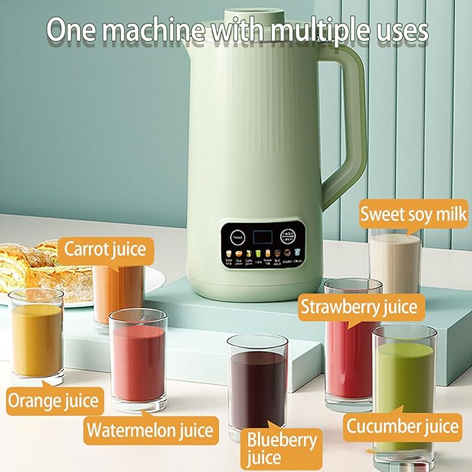 Soybean Machine Soy Milk Maker Juice Blender 600ml Portable Blending Machine with 12-Hour Timer and Auto Clean for 1-3 People Touch Control Kitchen Appliance