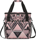 Pink Ethnic Aztec Coffee Maker Carrying Bag Black Geometry Travel Storage Bag Compatible with K-Mini or K-Mini Plus Single Serve Coffee Brewer Carrying Case with Multiple Pockets &amp Shoulder Stra