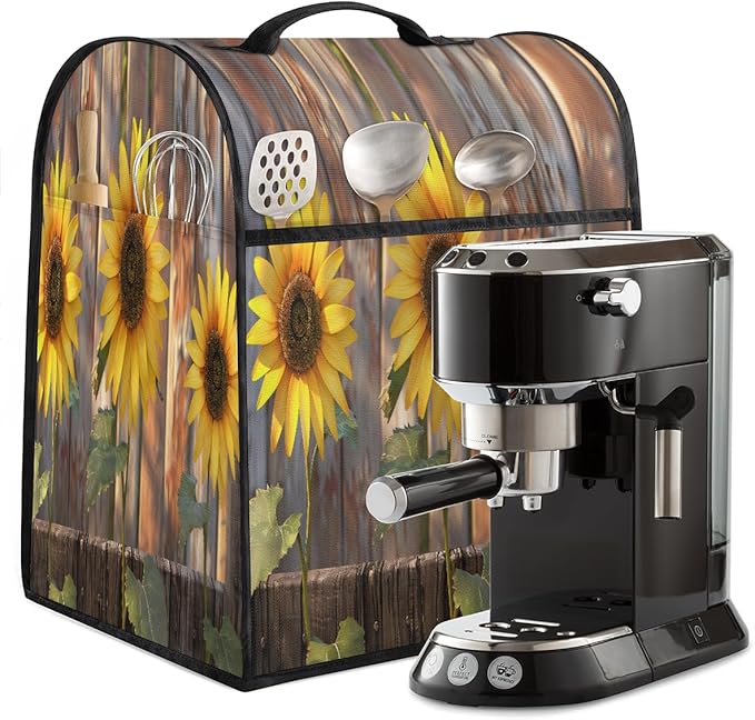 cfpolar Kitchen Aid Mixer Cover Compatible with 6-8 Quarts Flower Sunflower Stand Mixer Cover Kitchen Aid Mixers Accessories Appliance Organizer Bag Dust Covers with Zipper Pocket