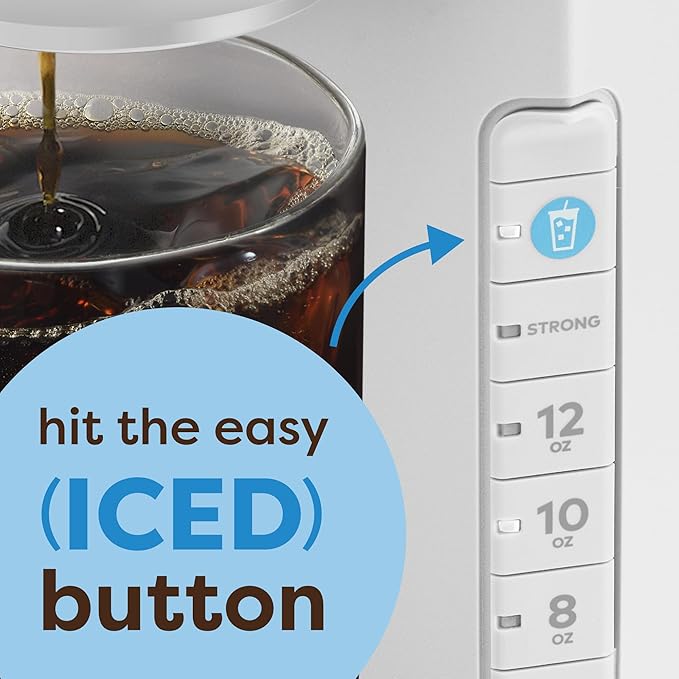Keurig K-Iced Coffee Maker Single Serve K-Cup Pod Iced Coffee Maker With Hot and Cold Coffee Capabilities Brews Any K-Cup Pod White