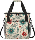 Christmas Flowers Coffee Maker Carrying Bag Mystical Flowers Travel Storage Bag Compatible with K-Mini or K-Mini Plus Single Serve Coffee Brewer Carrying Case with Multiple Pockets &amp Shoulder St