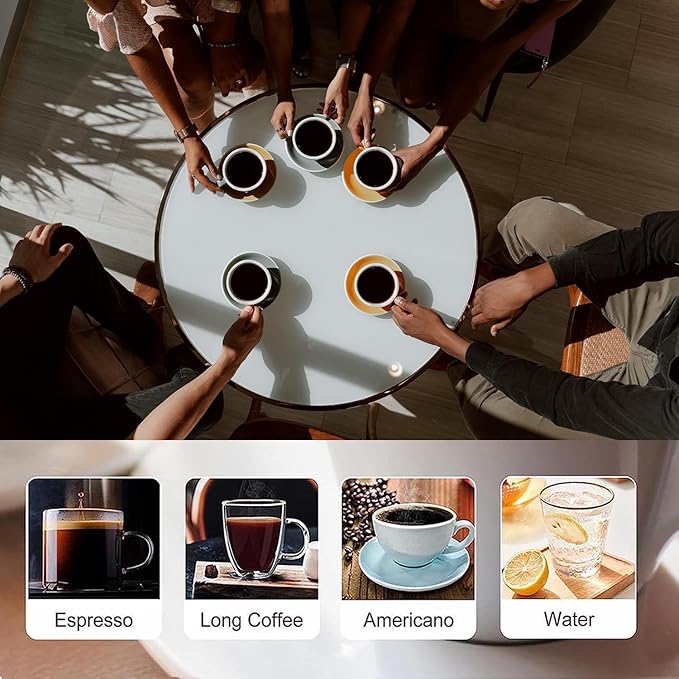 Full Automatic Espresso Machine Coffee Maker with LCD Display for Espresso Americano Long Coffee and Hot Water 4 Coffee Varieties Built in Grinder Stainless Steel Black