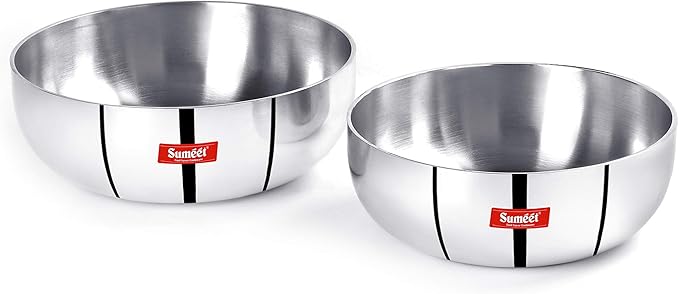 Sumeet 3mm Induction Bottom Aluminium Tasra Set of 2Pcs (1.8Ltr 2.3Ltr)