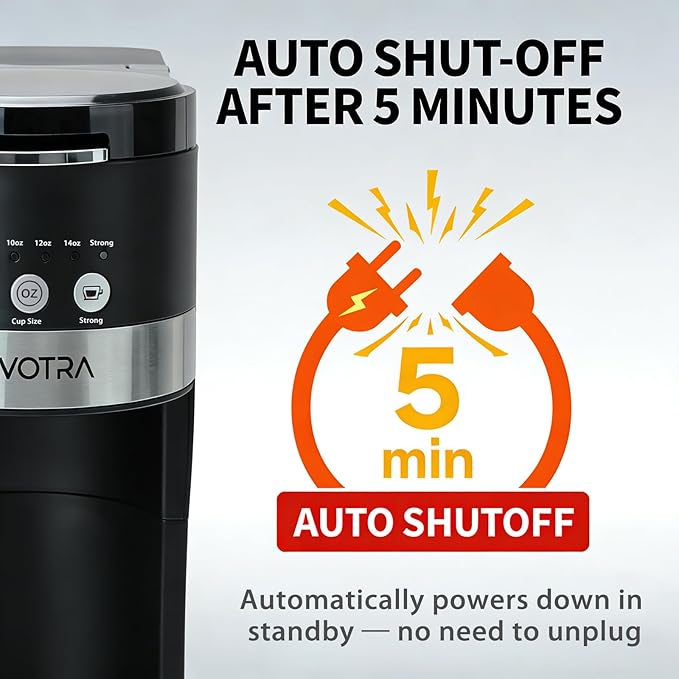 Single Serve Coffee Maker for Pods &amp Ground Coffee 6 to 14oz Brew Sizes Strong Brew Option Fast Brewing Compact Design with Removable 40oz Reservoir Travel Mug Friendly