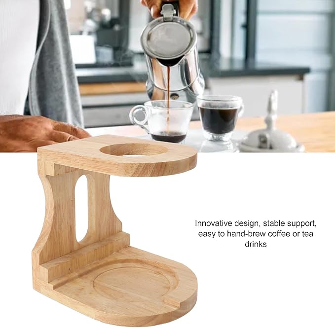 Wood Pour Over Coffee Stand Multifunction Pour Over Coffee Dripper Stand Coffee Maker Station Pour Over Coffee Holder for Coffee Beer Drink Maker (C)