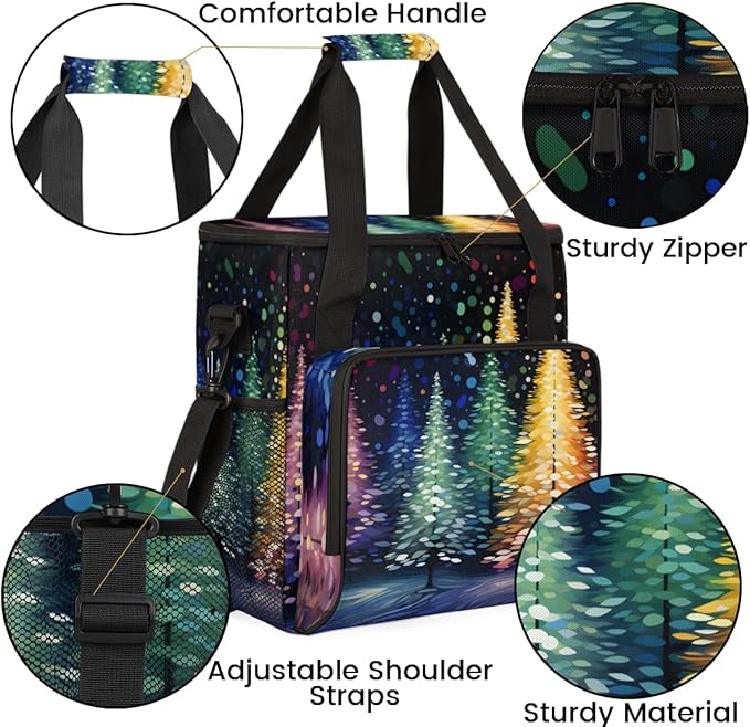 Christmas Tree Coffee Maker Carrying Bag Modern Tree Travel Storage Bag Compatible with K-Mini or K-Mini Plus Single Serve Coffee Brewer Carrying Case with Multiple Pockets &amp Shoulder Strap